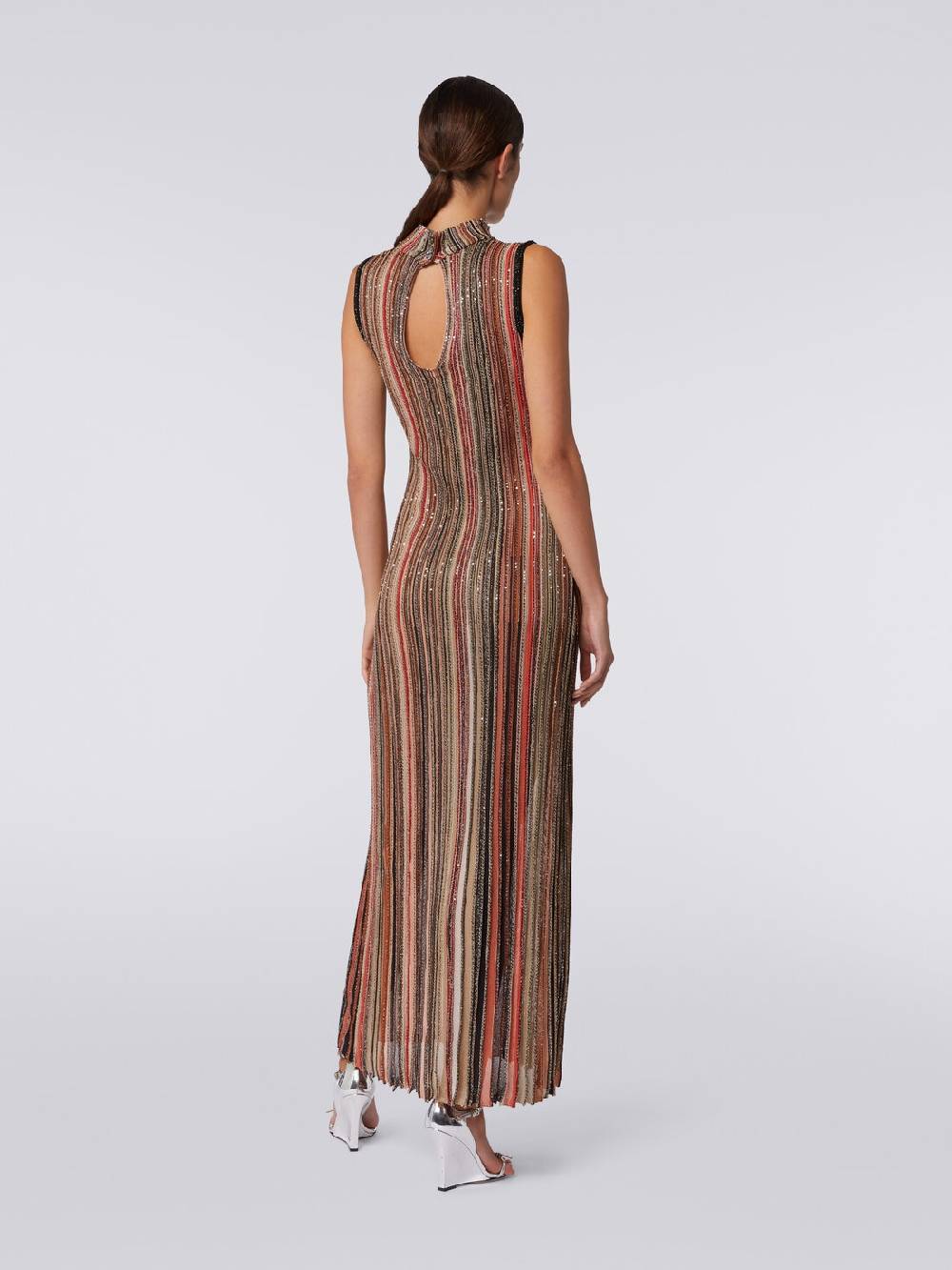 Missoni Abito lungo in maglia a righe verticali con paillettes Convenienza