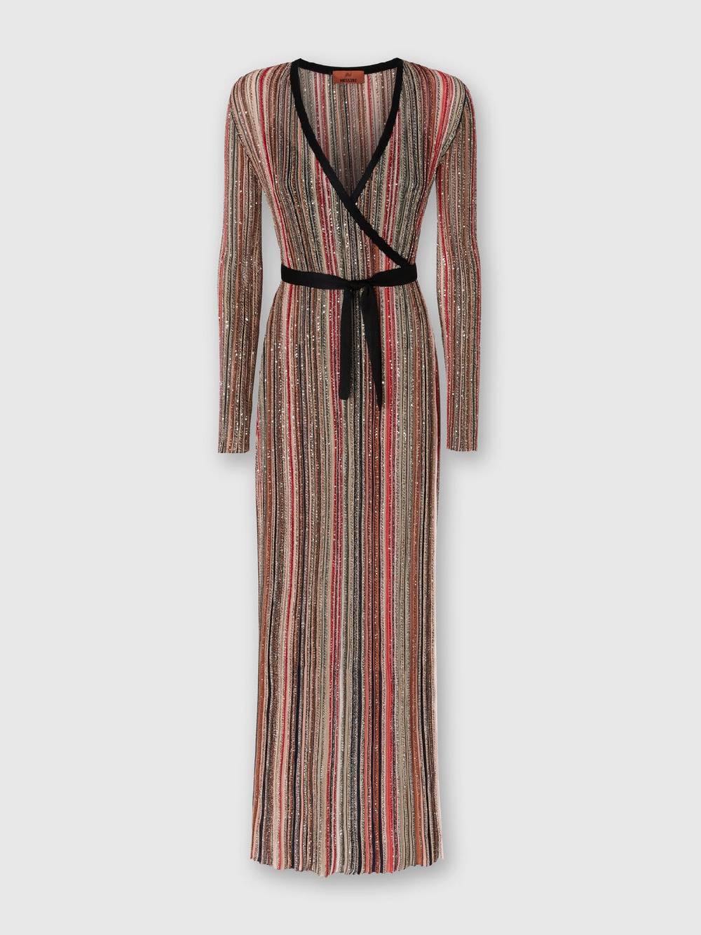 Missoni Abito lungo con chiusura a portafoglio e paillettes Novità