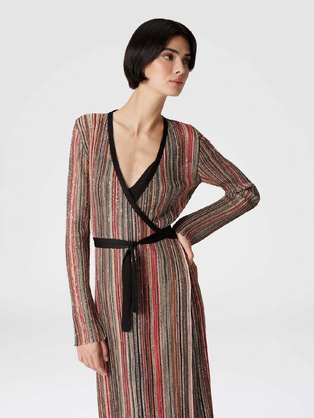 Missoni Abito lungo con chiusura a portafoglio e paillettes Novità