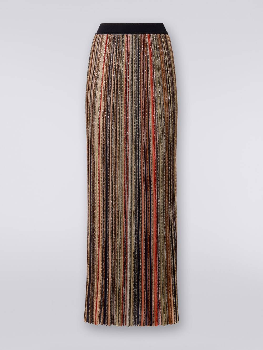 Missoni Gonna lunga plissée a righe verticali con paillettes Presa