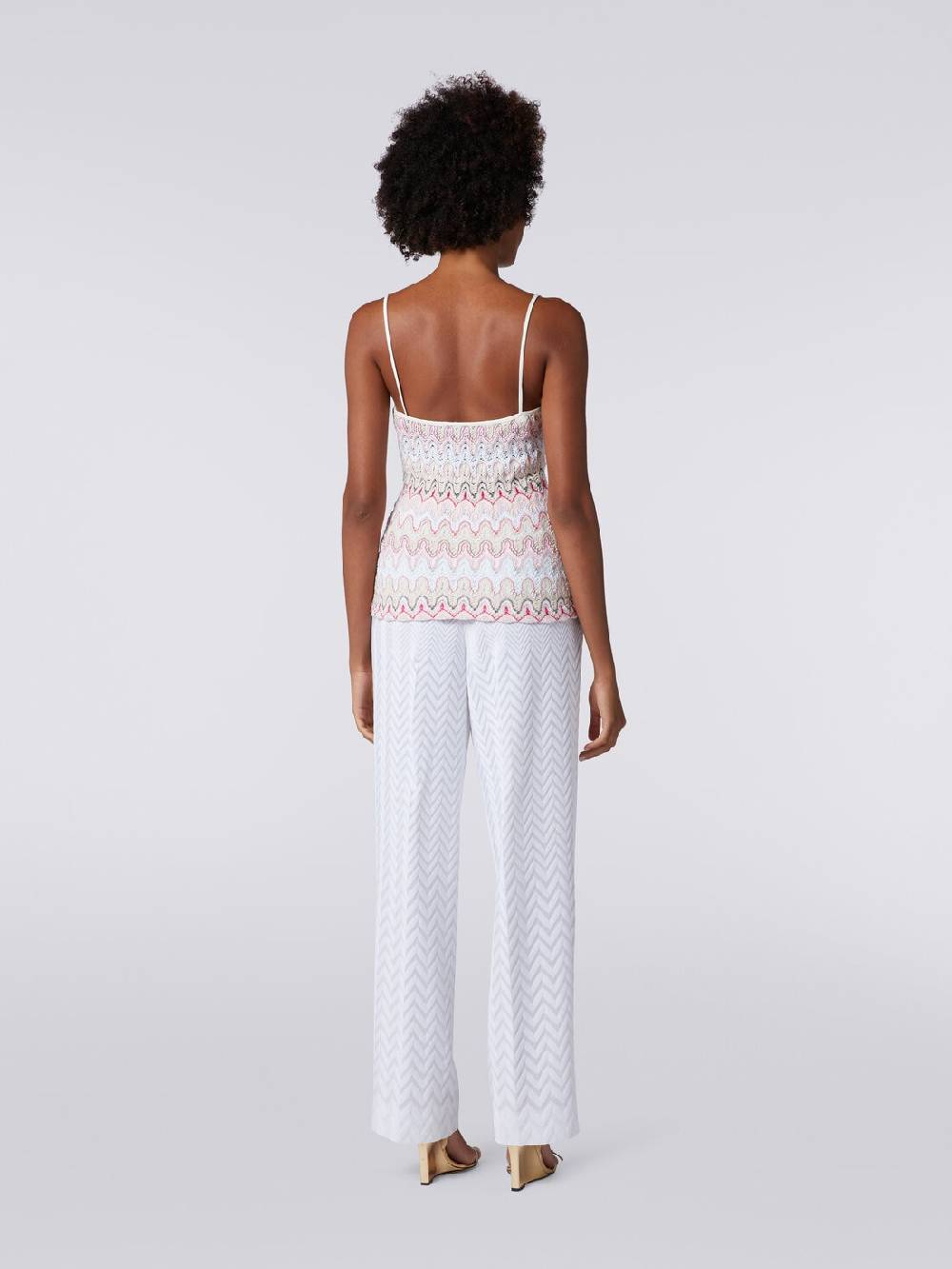 Missoni Top con scollatura a V e spalline in misto viscosa a onde effetto pizzo Offerta