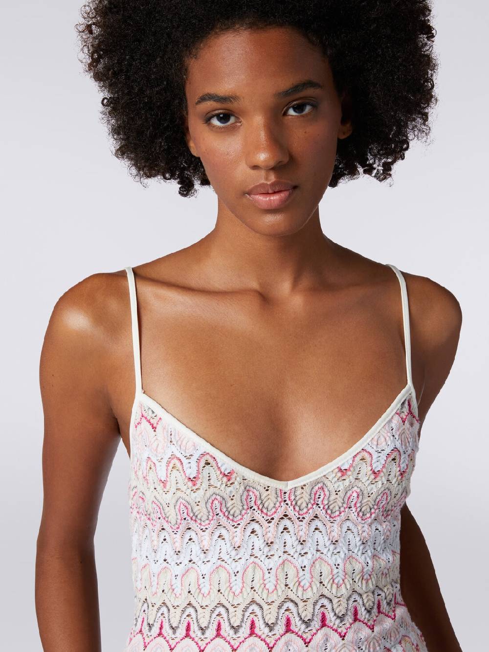 Missoni Top con scollatura a V e spalline in misto viscosa a onde effetto pizzo Offerta