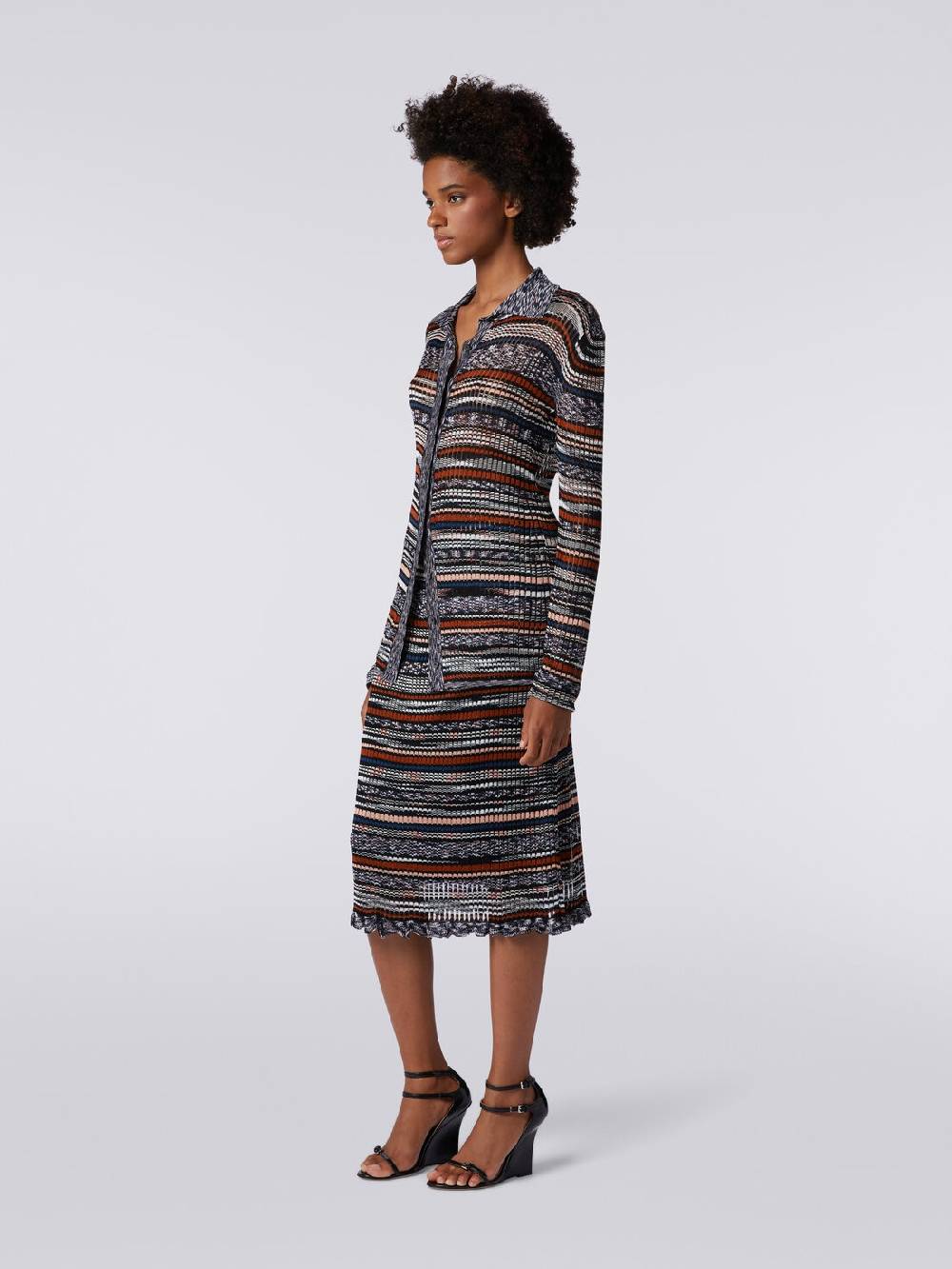 Missoni Gonna midi a costine in viscosa fiammata Economico