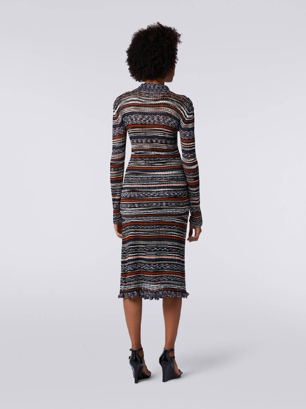 Missoni Gonna midi a costine in viscosa fiammata Economico