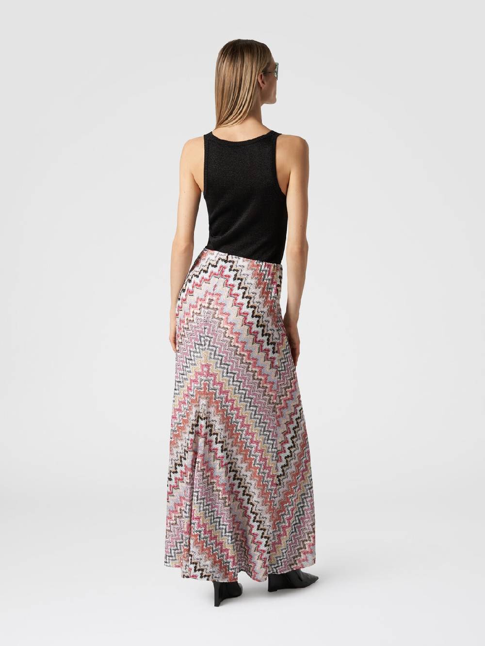 Missoni Gonna lunga in viscosa lamé zig zag Outlet