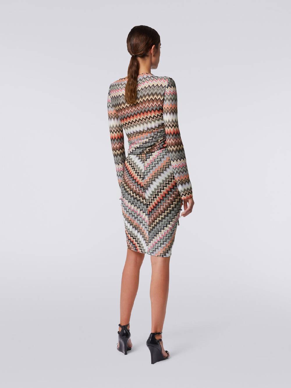 Missoni Gonna midi in cotone e viscosa zig zag con arricciatura In Vendita