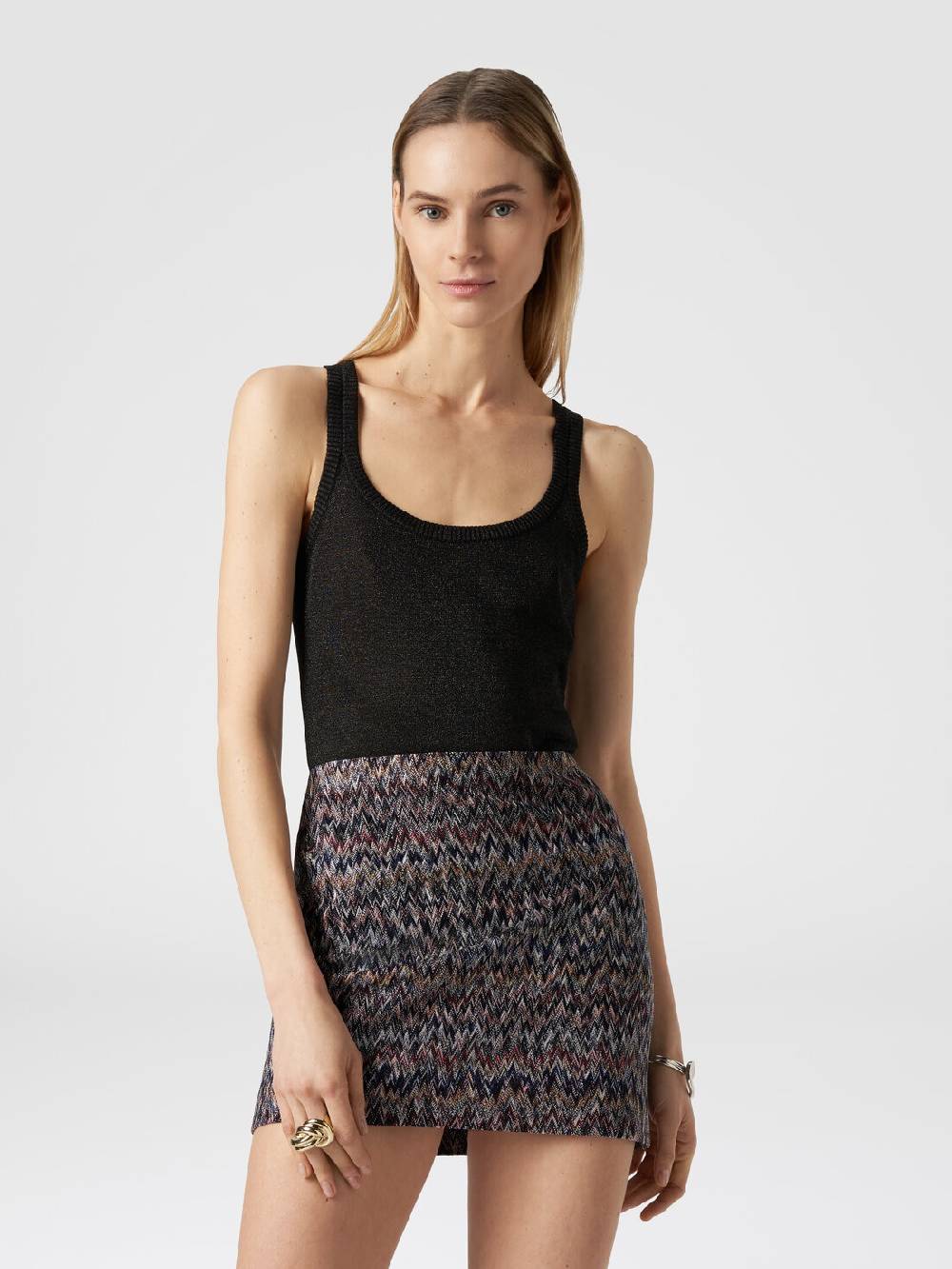 Missoni Minigonna in misto viscosa lamé zig zag Offerte