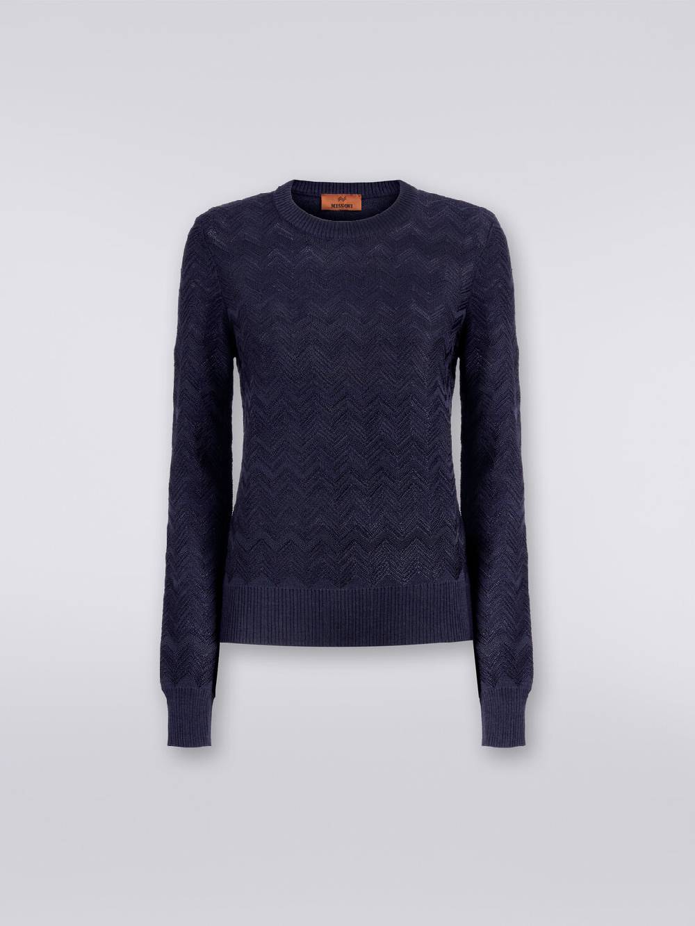 Missoni Pullover girocollo in viscosa e lana chevron Vendita Economica