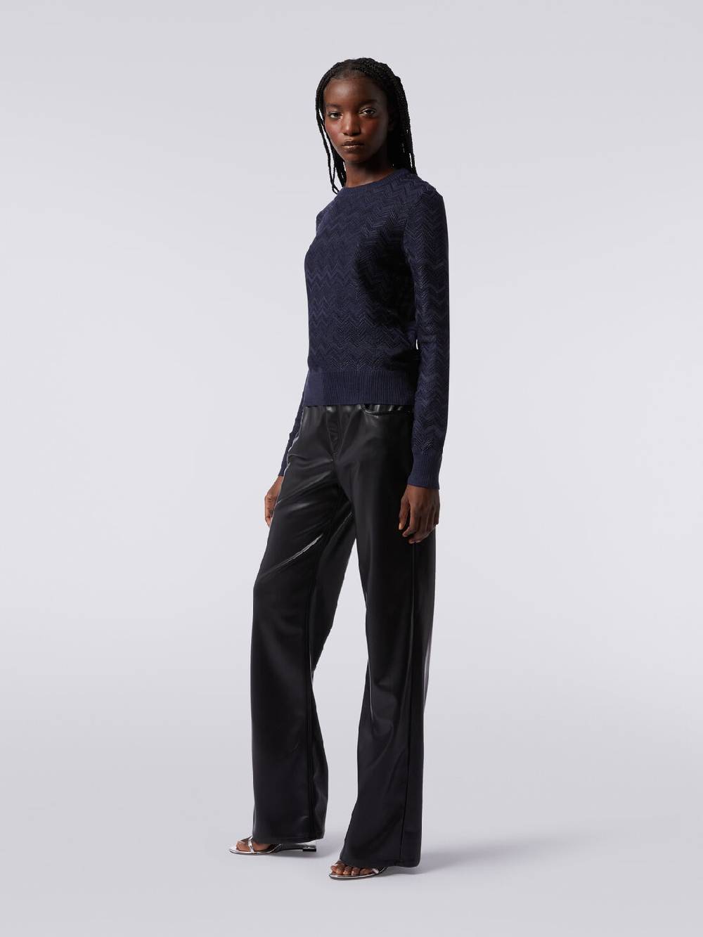 Missoni Pullover girocollo in viscosa e lana chevron Vendita Economica