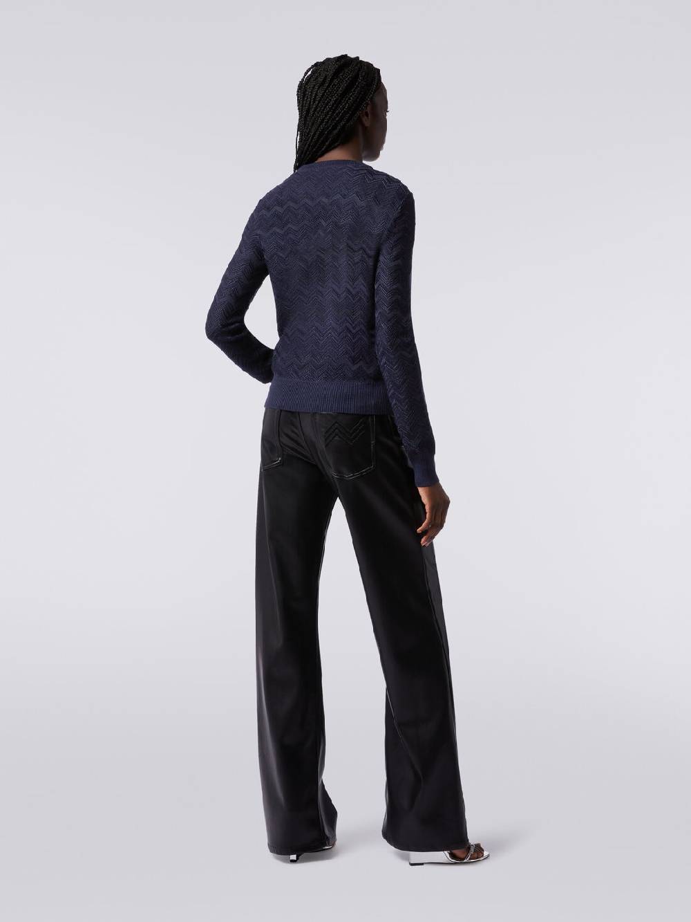 Missoni Pullover girocollo in viscosa e lana chevron Vendita Economica