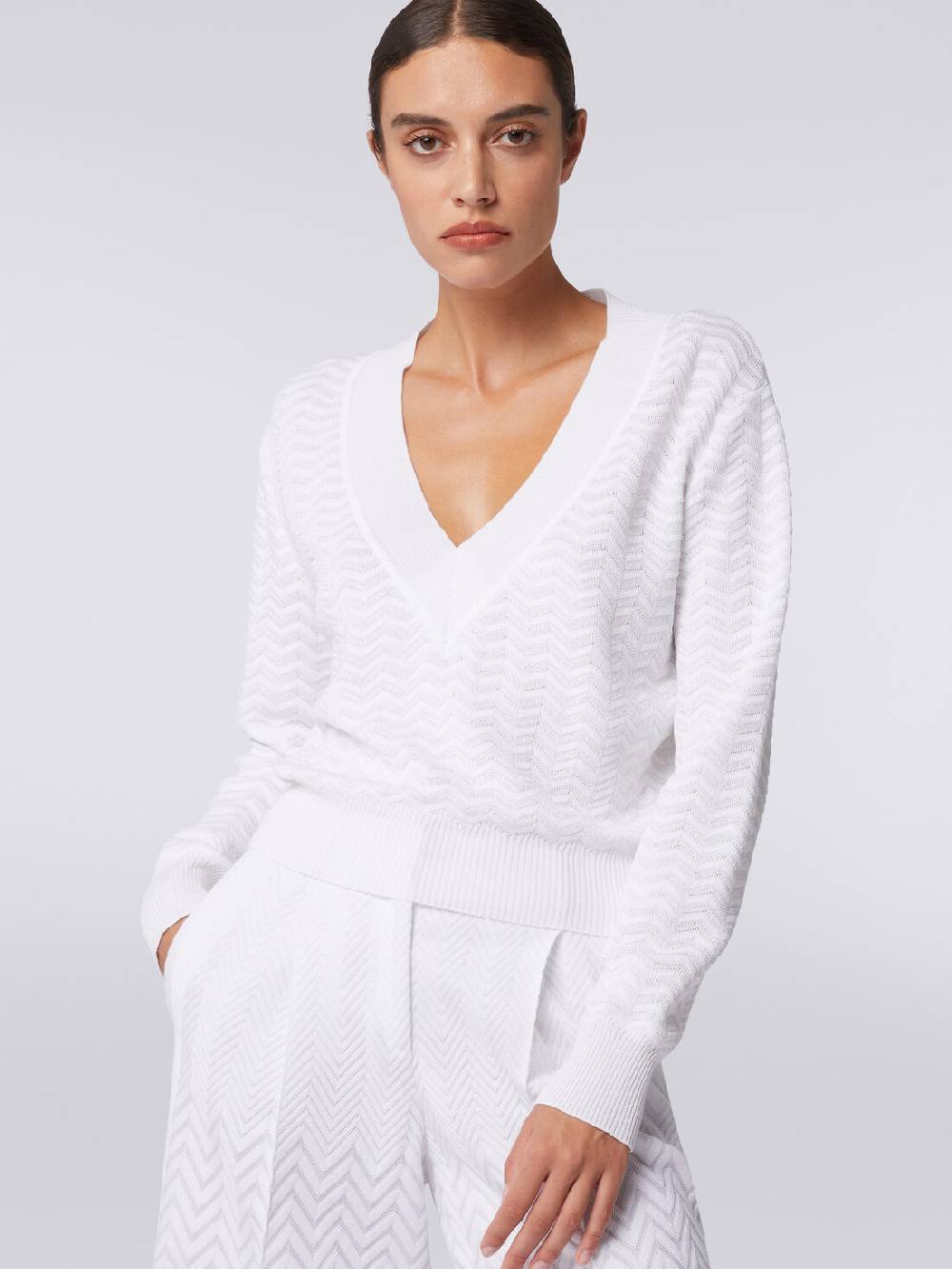 Missoni Pullover con scollatura a V in maglia zig zag Negozio