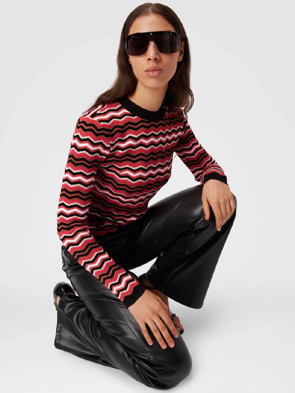 Missoni Pullover girocollo in cotone e viscosa zig zag 2025