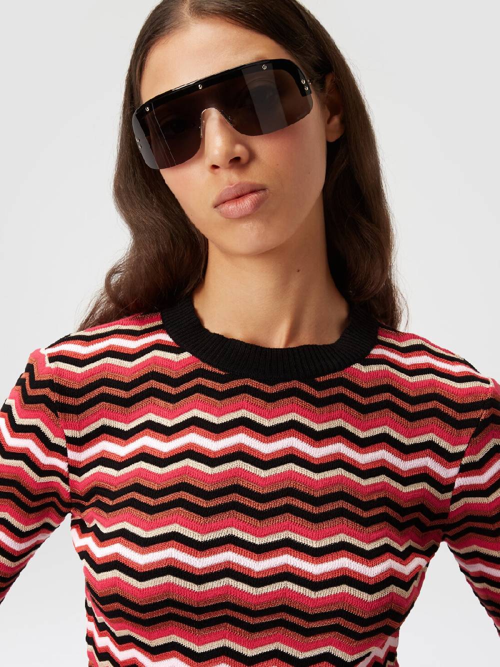 Missoni Pullover girocollo in cotone e viscosa zig zag 2025