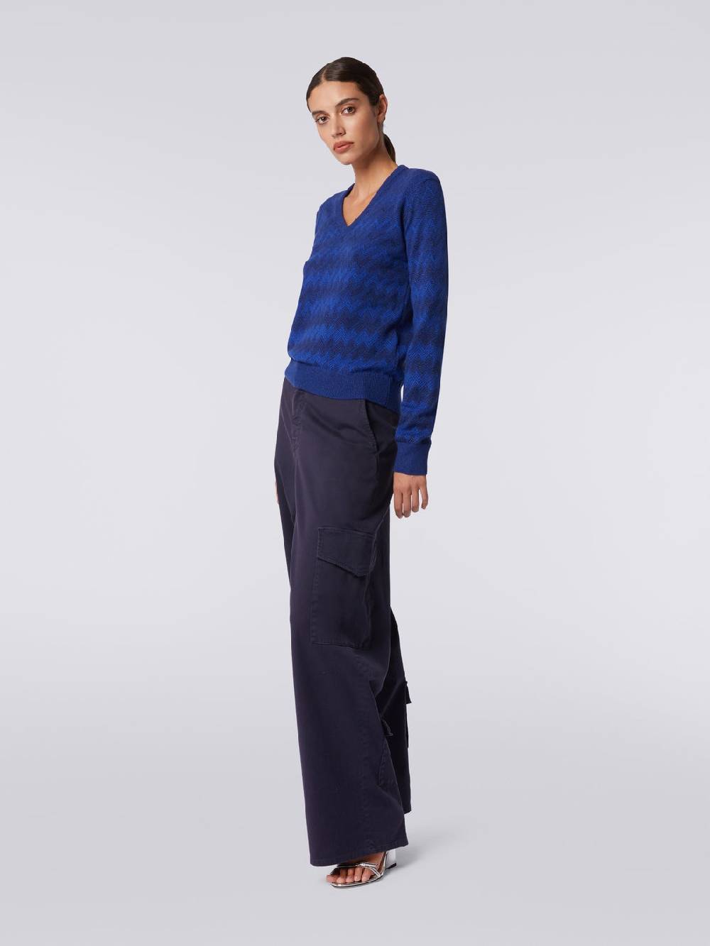 Missoni Pullover con scollo a V in cachemire con zig zag Italia