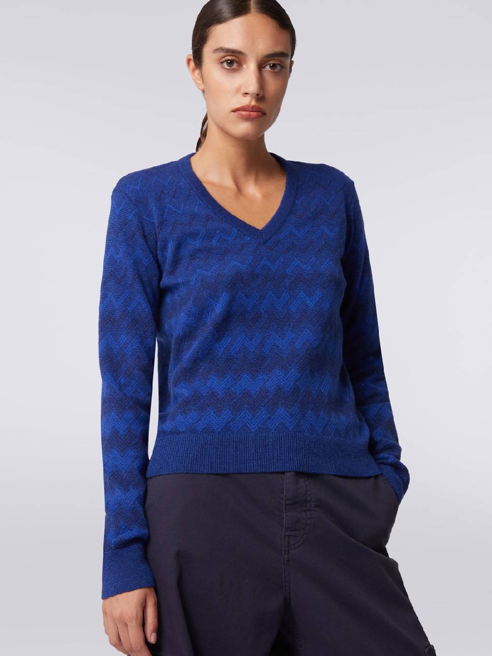 Missoni Pullover con scollo a V in cachemire con zig zag Italia