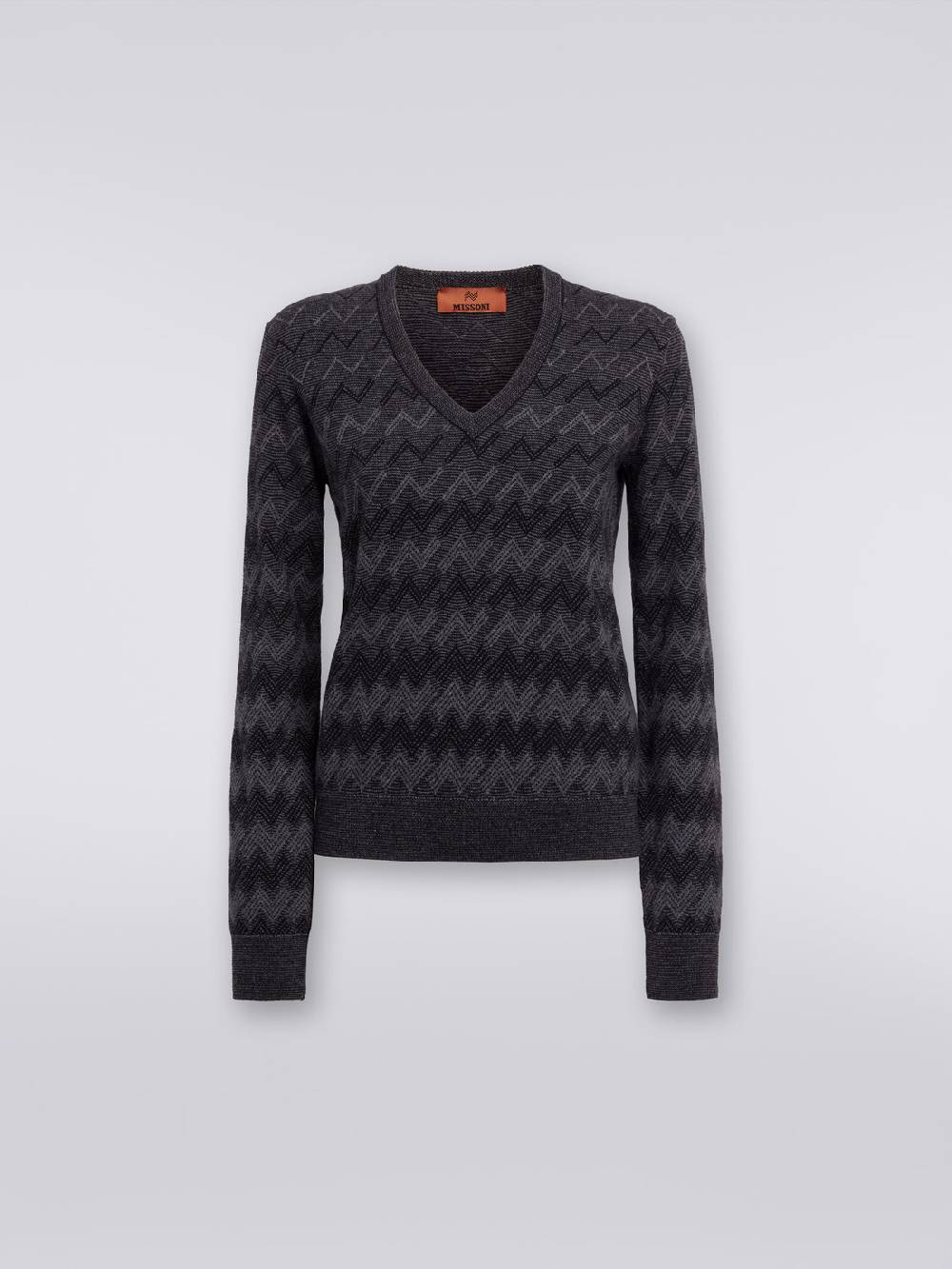 Missoni Pullover con scollo a V in cachemire con zig zag 2025