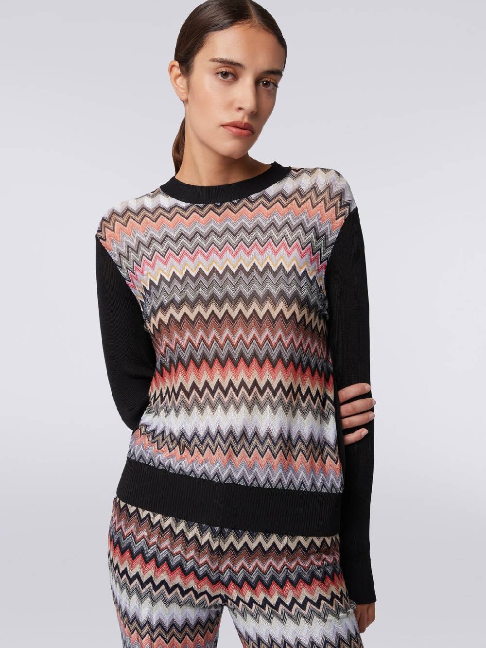 Missoni Pullover girocollo in viscosa zig zag In Linea
