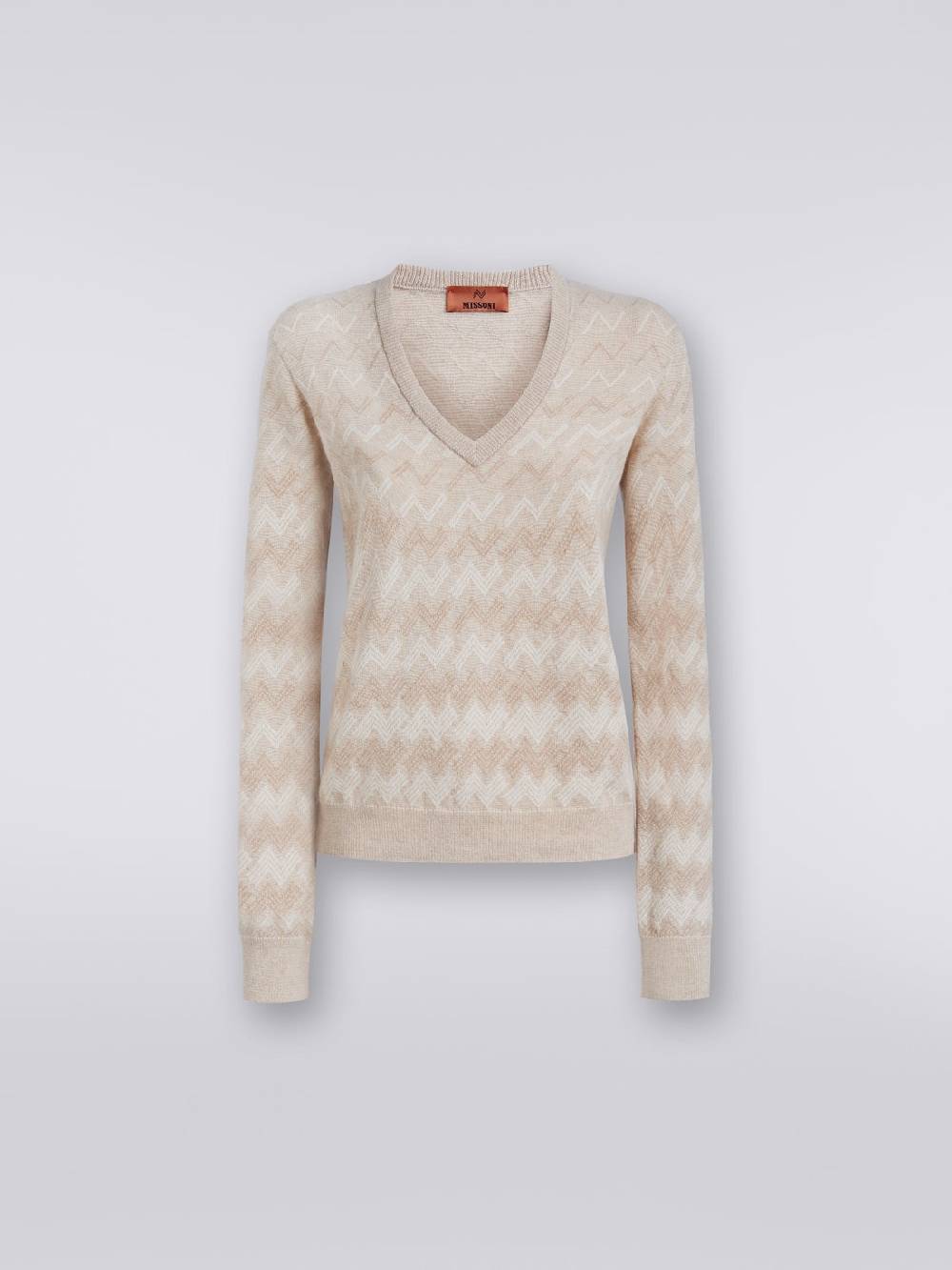 Missoni Pullover con scollo a V in cachemire con zig zag Nuovo