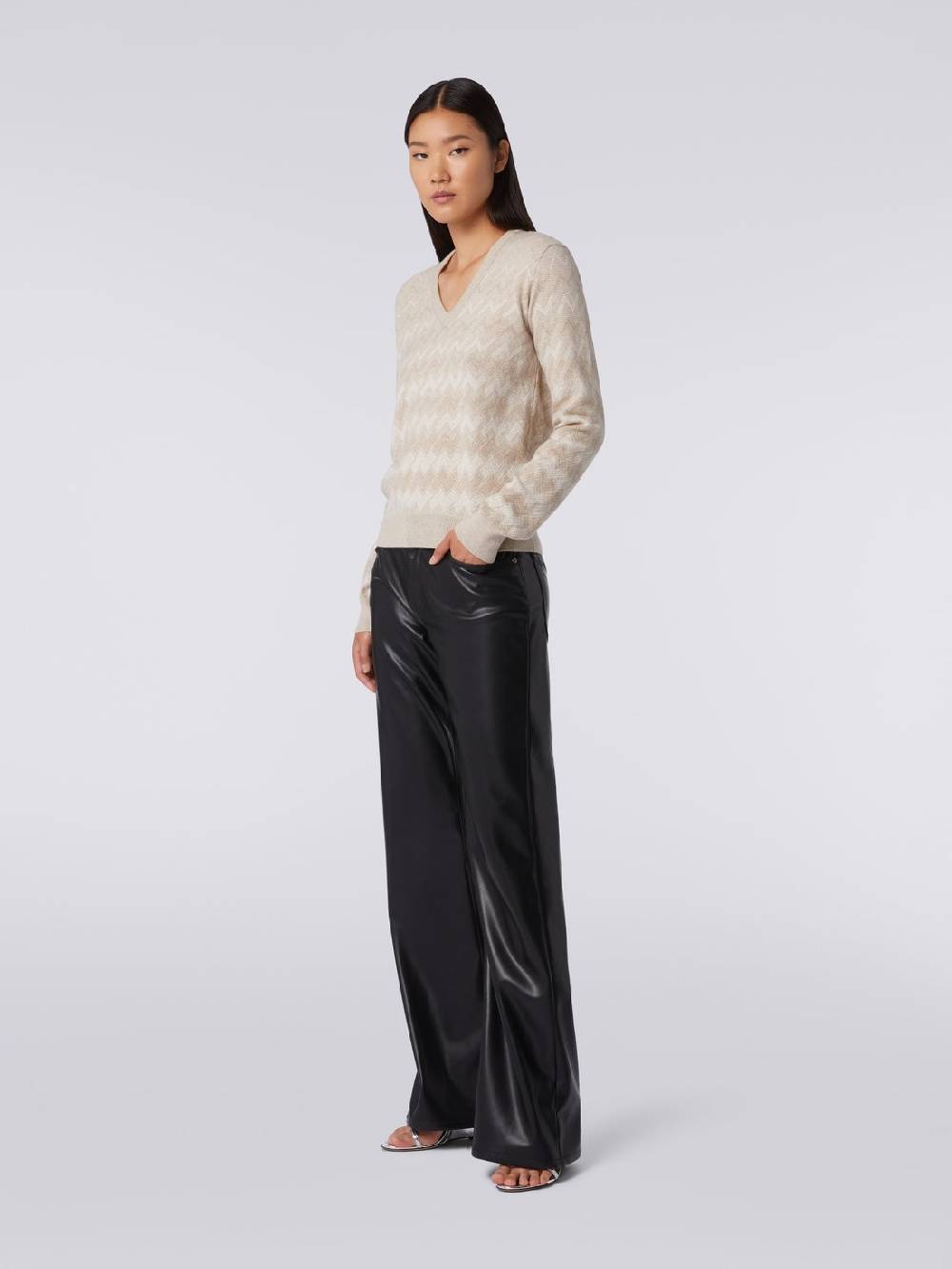 Missoni Pullover con scollo a V in cachemire con zig zag Nuovo