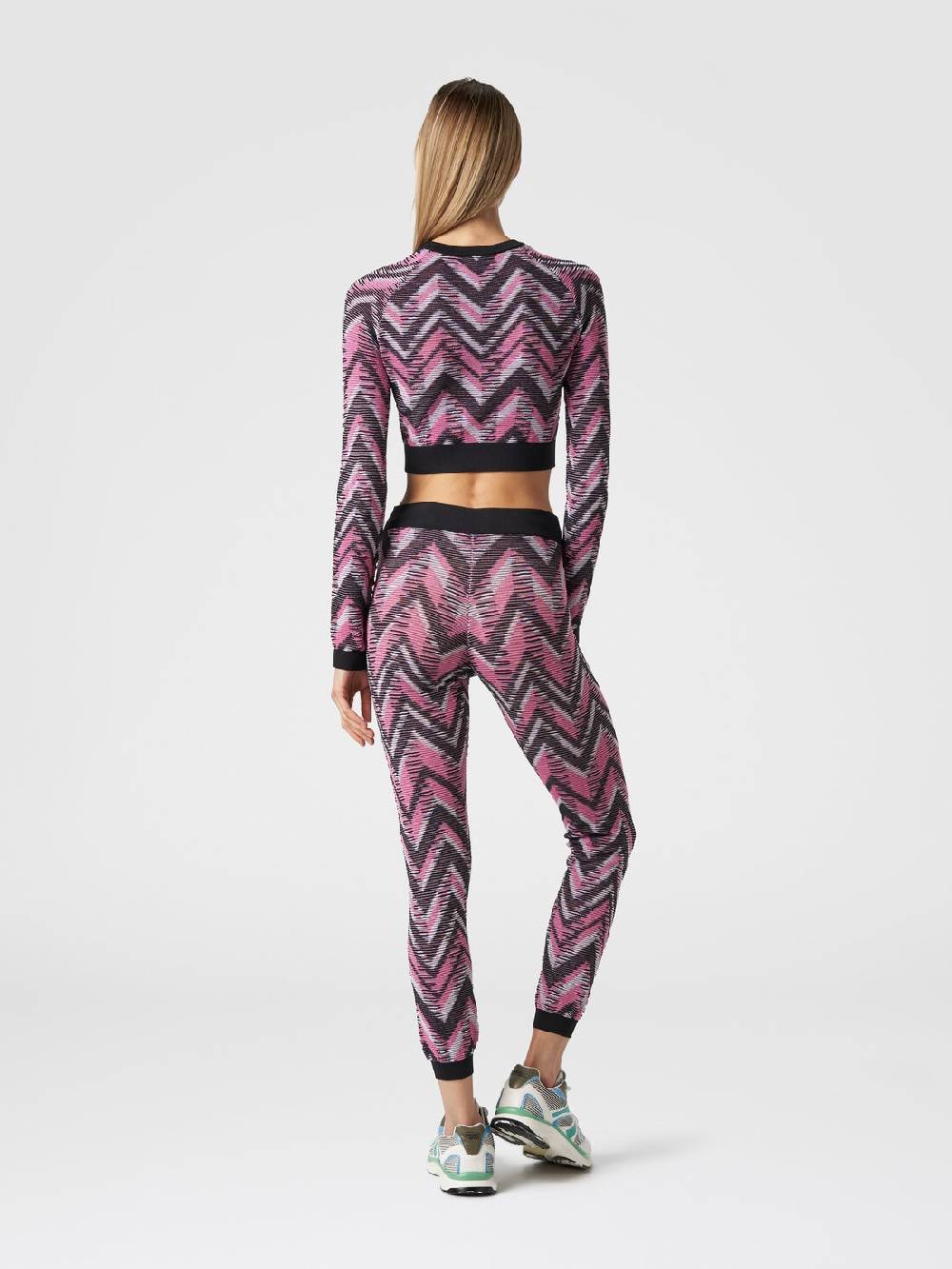 Missoni Crop top a maniche lunghe in maglia chevron con logo Promozione