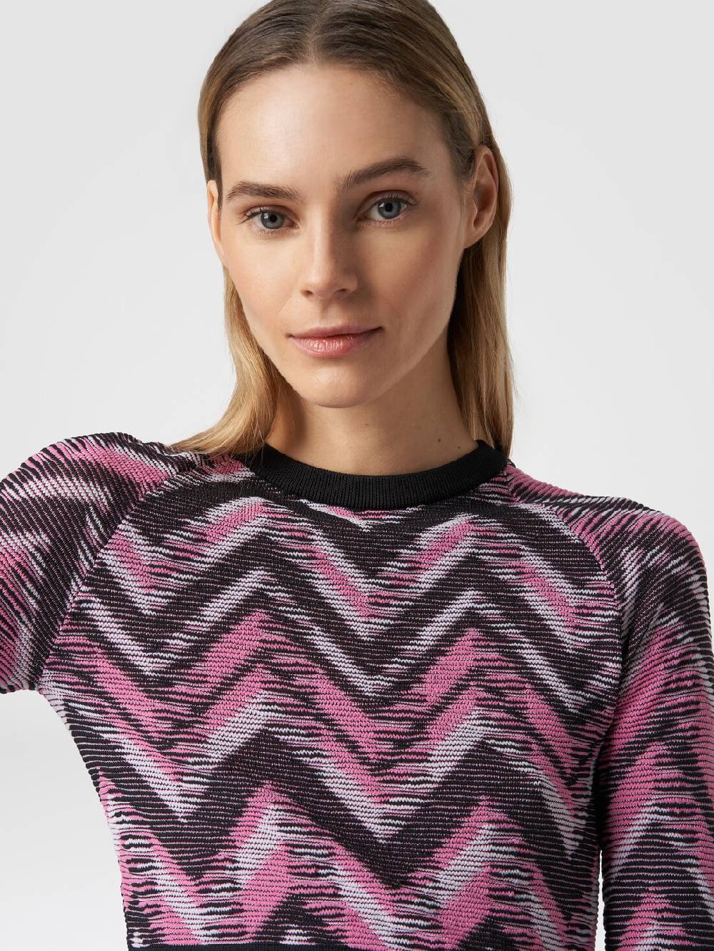 Missoni Crop top a maniche lunghe in maglia chevron con logo Promozione