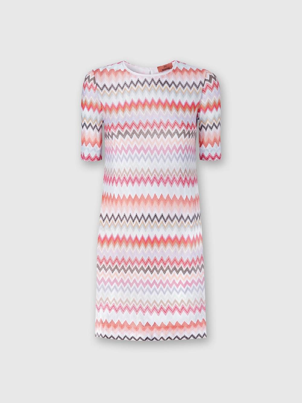 Missoni Abito a maniche corte in cotone e viscosa zig zag Pezzi Unici