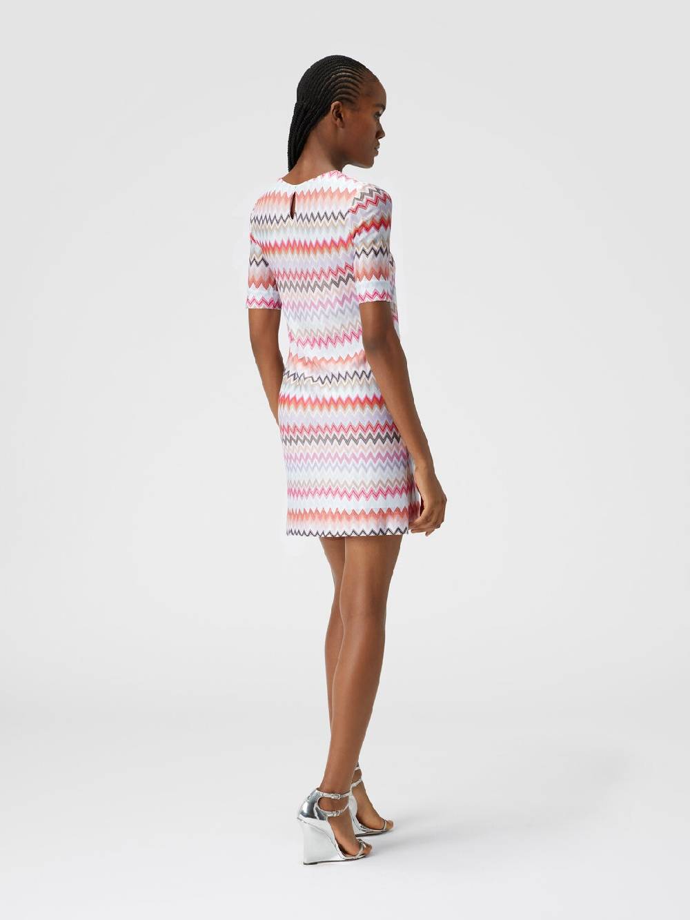 Missoni Abito a maniche corte in cotone e viscosa zig zag Pezzi Unici