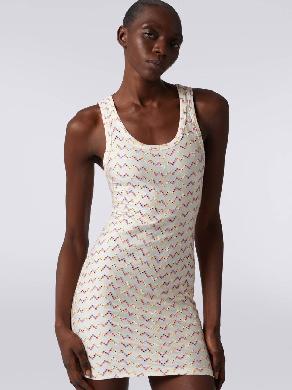 Missoni Mini-abito smanicato stretch con pizzo sangallo Qualità Garantita