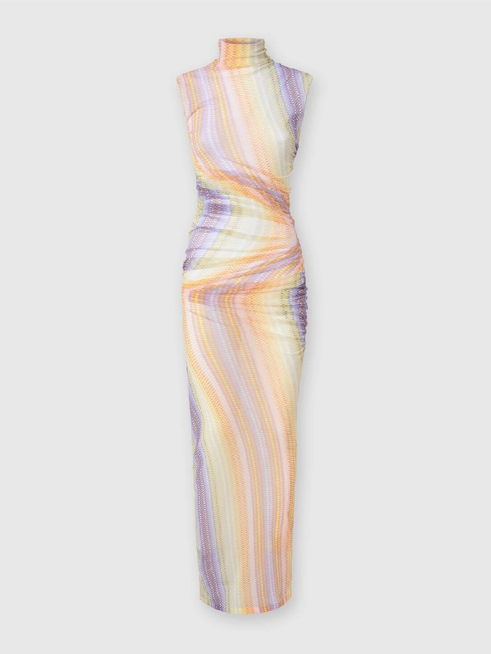 Missoni Abito lungo a collo alto in tulle con arricciature laterali Negozi Online