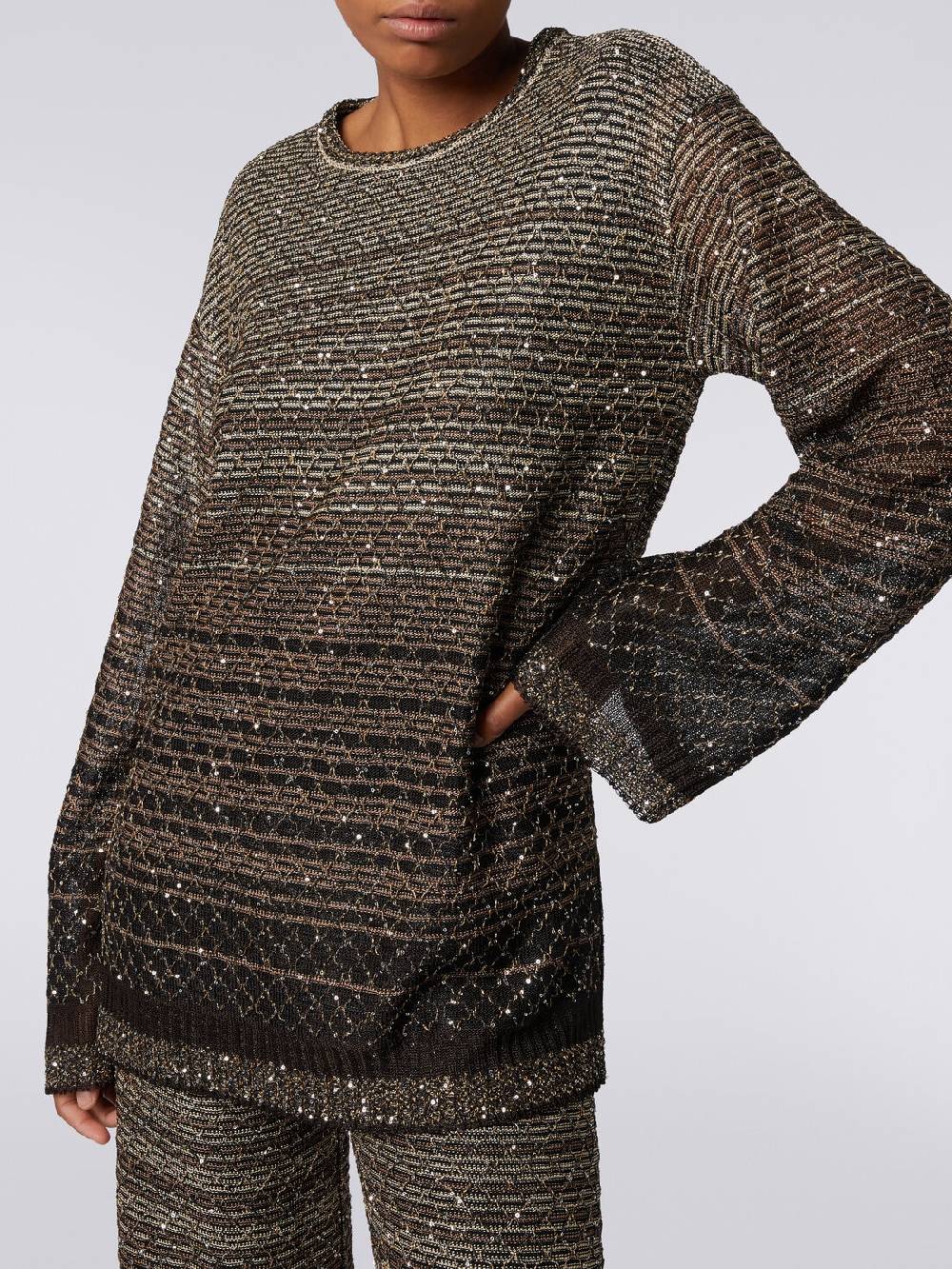 Missoni Pullover girocollo in misto viscosa dégradé con paillettes Fino Al -60%