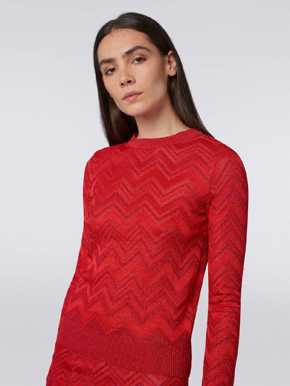 Missoni Maglia girocollo in misto viscosa zig zag con lurex Offerte