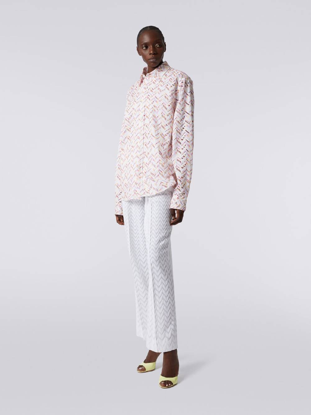 Missoni Camicia in popeline di cotone con pizzo sangallo Presa