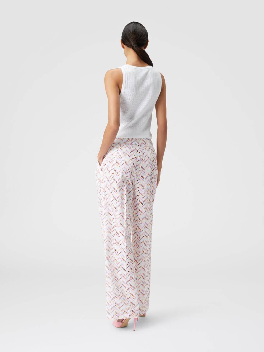 Missoni Pantaloni in popeline di cotone con pizzo sangallo Sconto