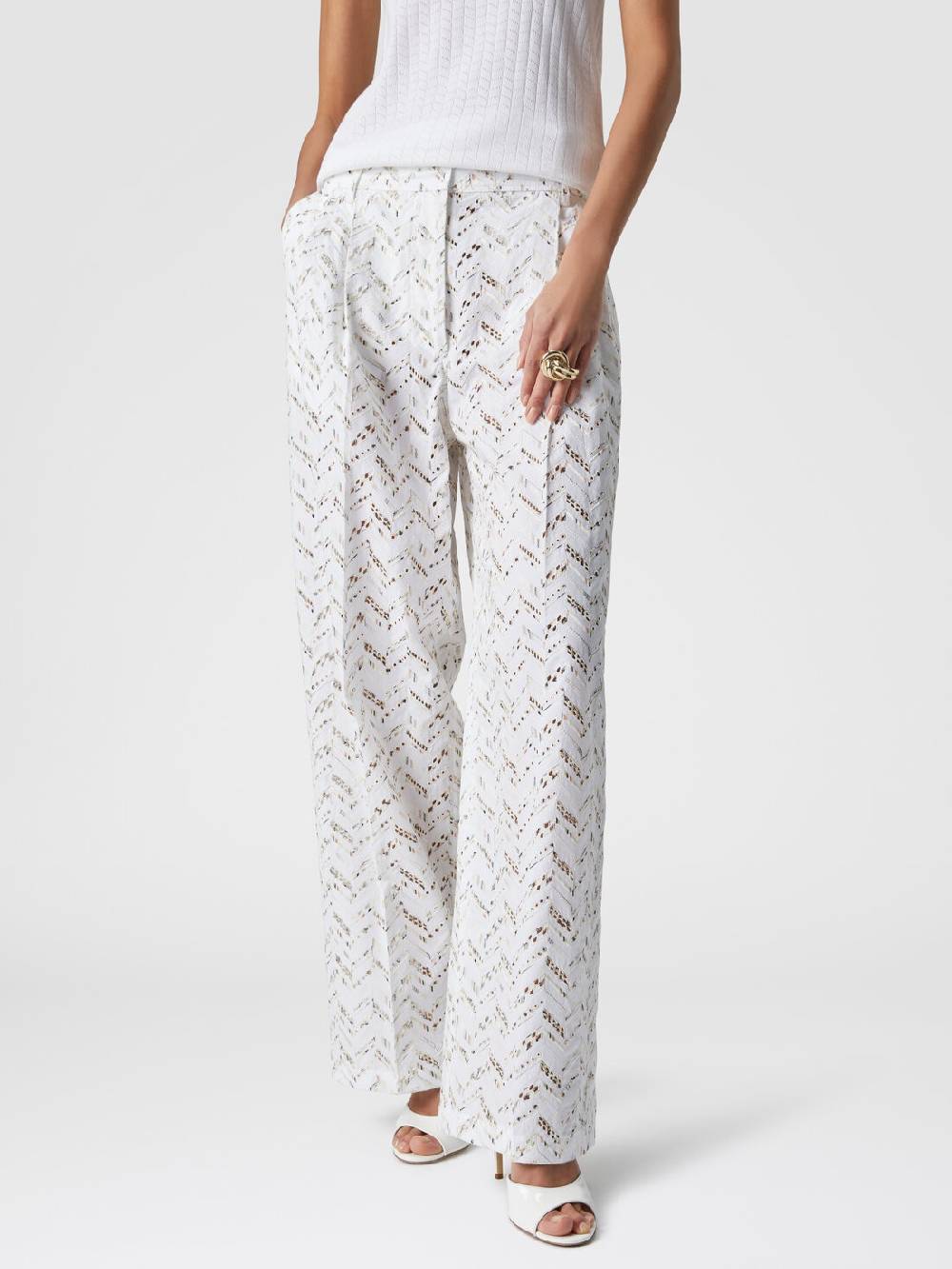 Missoni Pantaloni in popeline di cotone con pizzo sangallo Offerta
