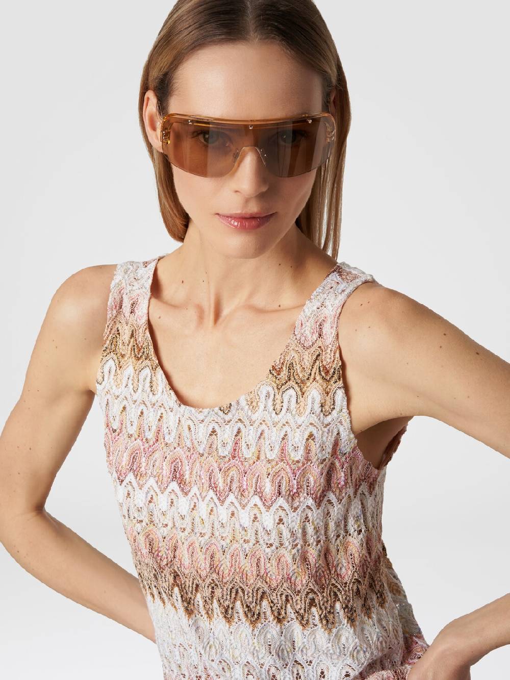 Missoni Canottiera in misto viscosa lamé con motivo a onde Economico