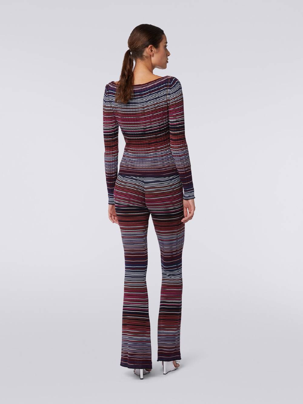 Missoni Pantaloni flare in maglia di cotone e viscosa a righe Offerte
