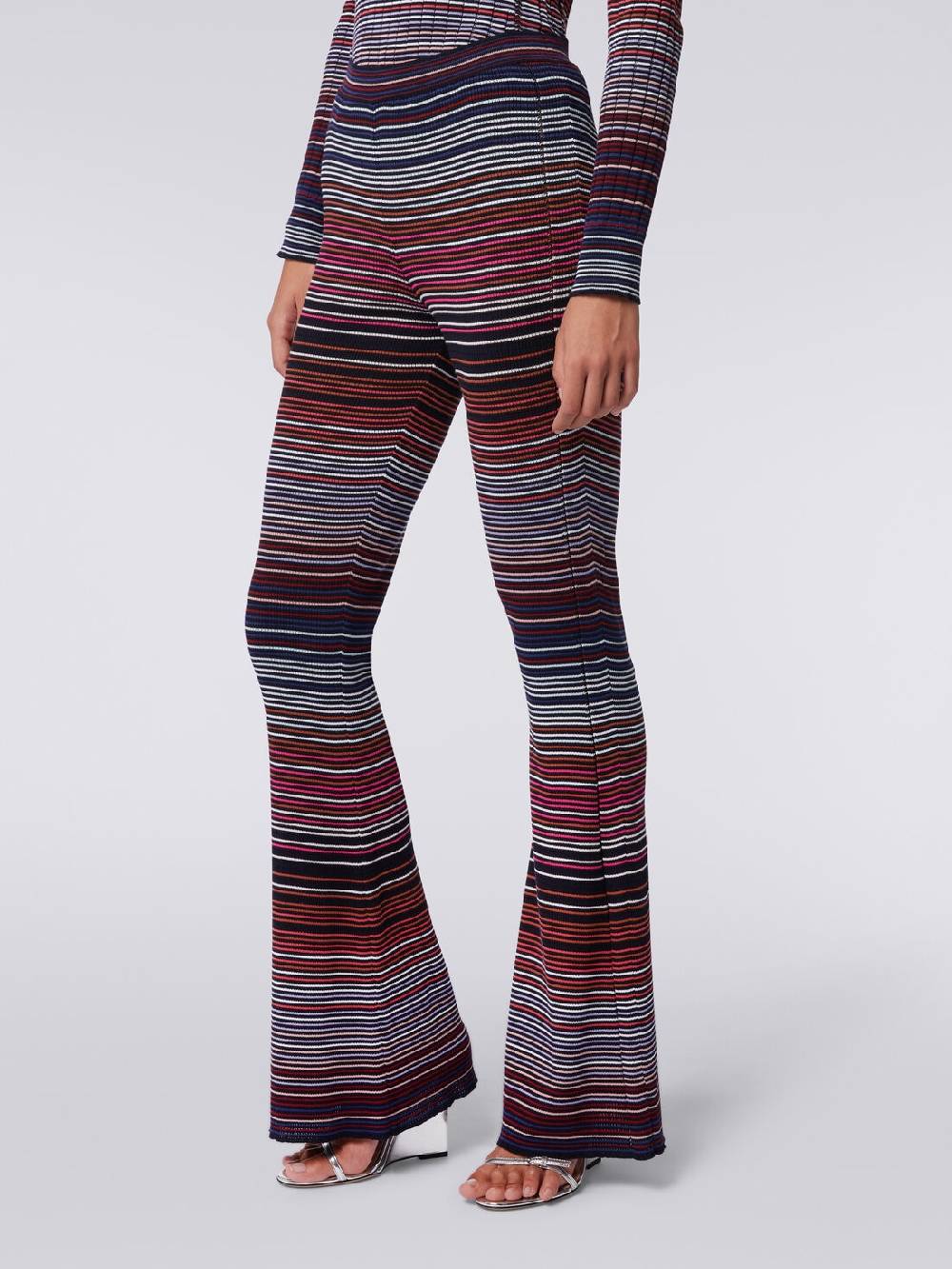 Missoni Pantaloni flare in maglia di cotone e viscosa a righe Offerte