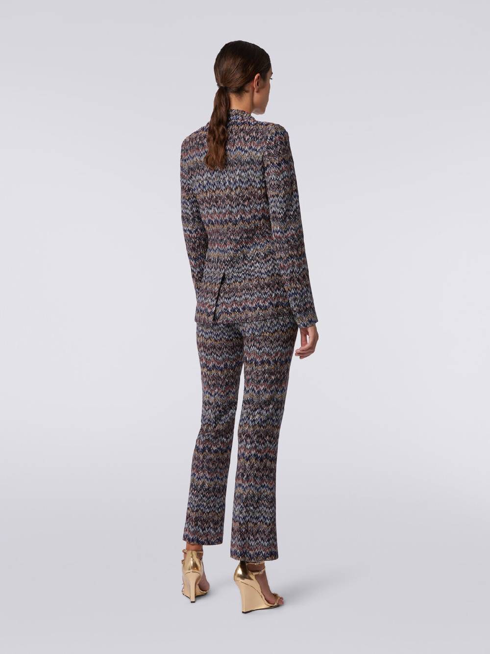 Missoni Pantaloni cropped in misto viscosa lamé zig zag Saldi Di Fabbrica