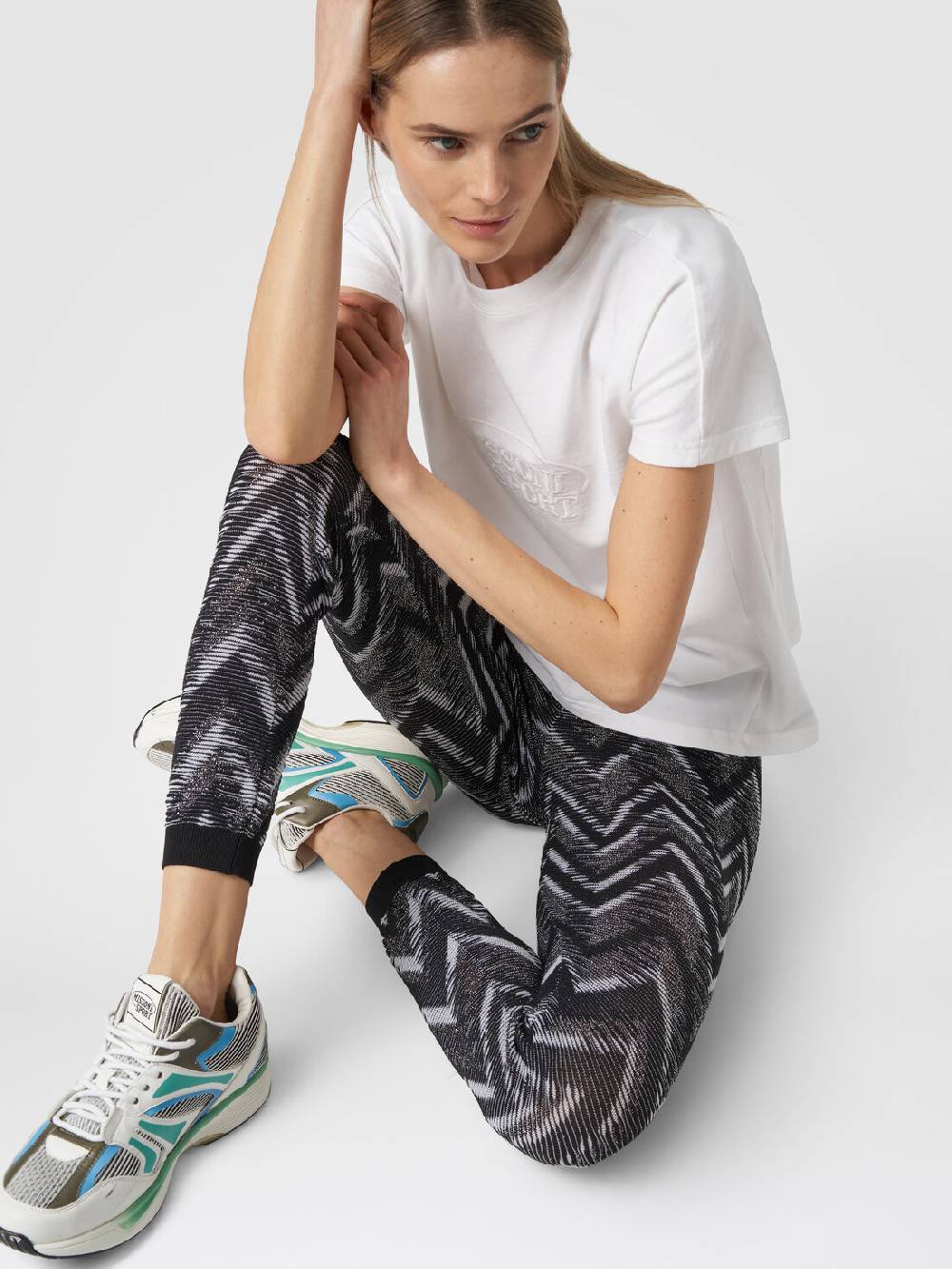 Missoni Leggings in maglia con lurex e logo 2025