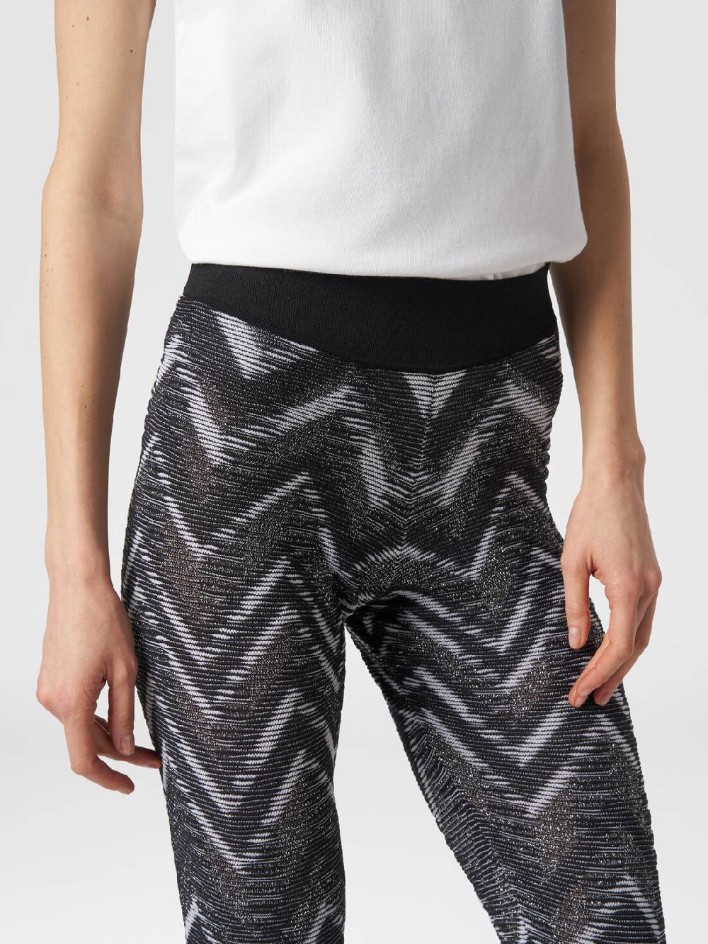 Missoni Leggings in maglia con lurex e logo 2025