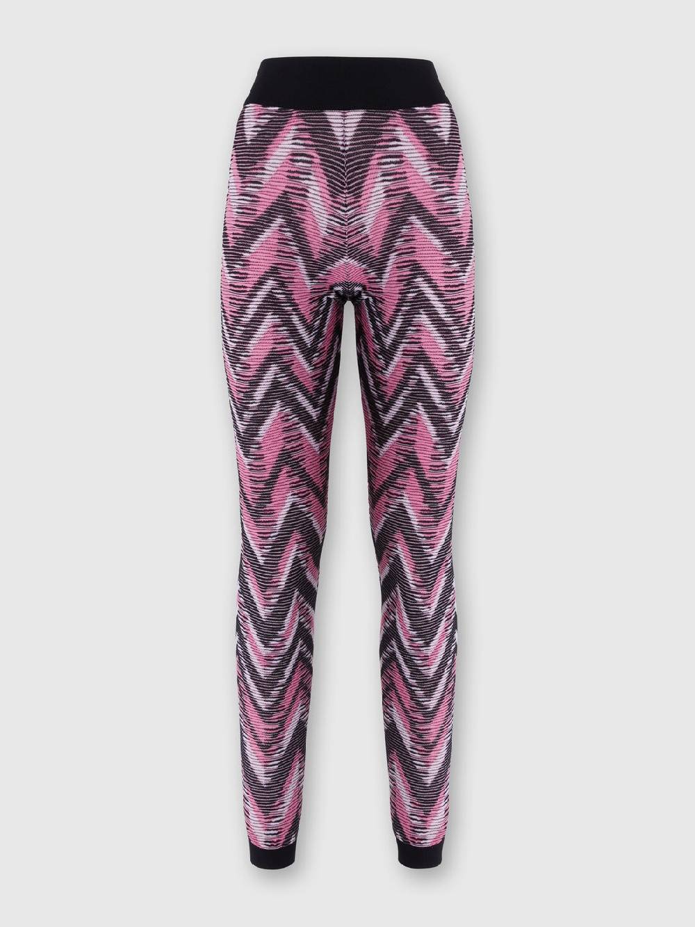 Missoni Leggings in maglia chevron con logo Italy