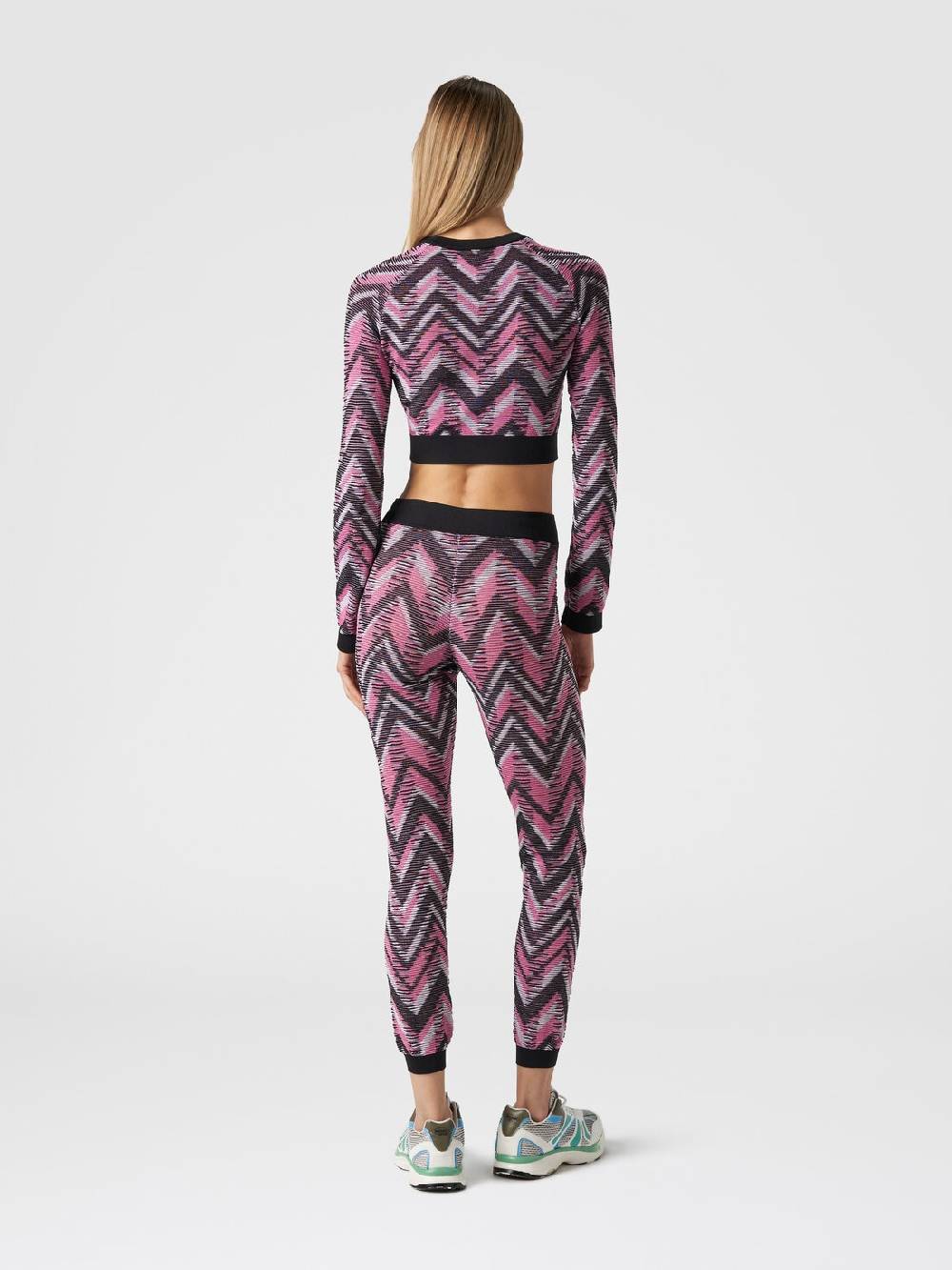 Missoni Leggings in maglia chevron con logo Italy