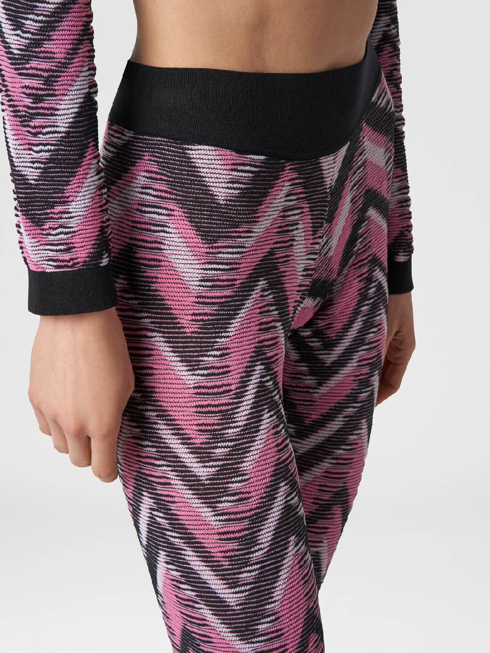 Missoni Leggings in maglia chevron con logo Italy