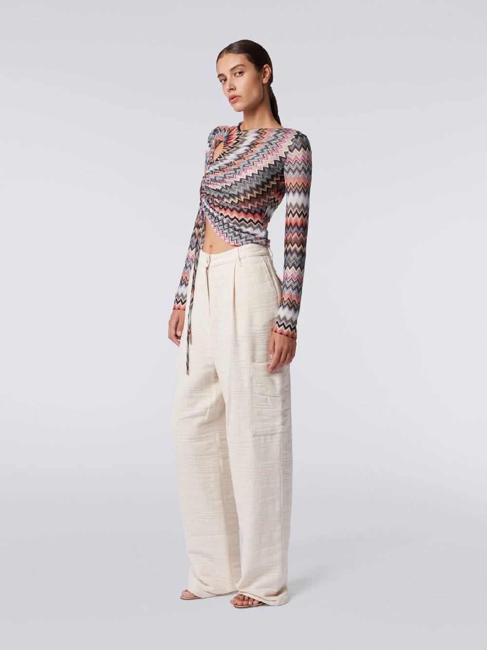 Missoni Cargo pants in cotone fiammato 2025