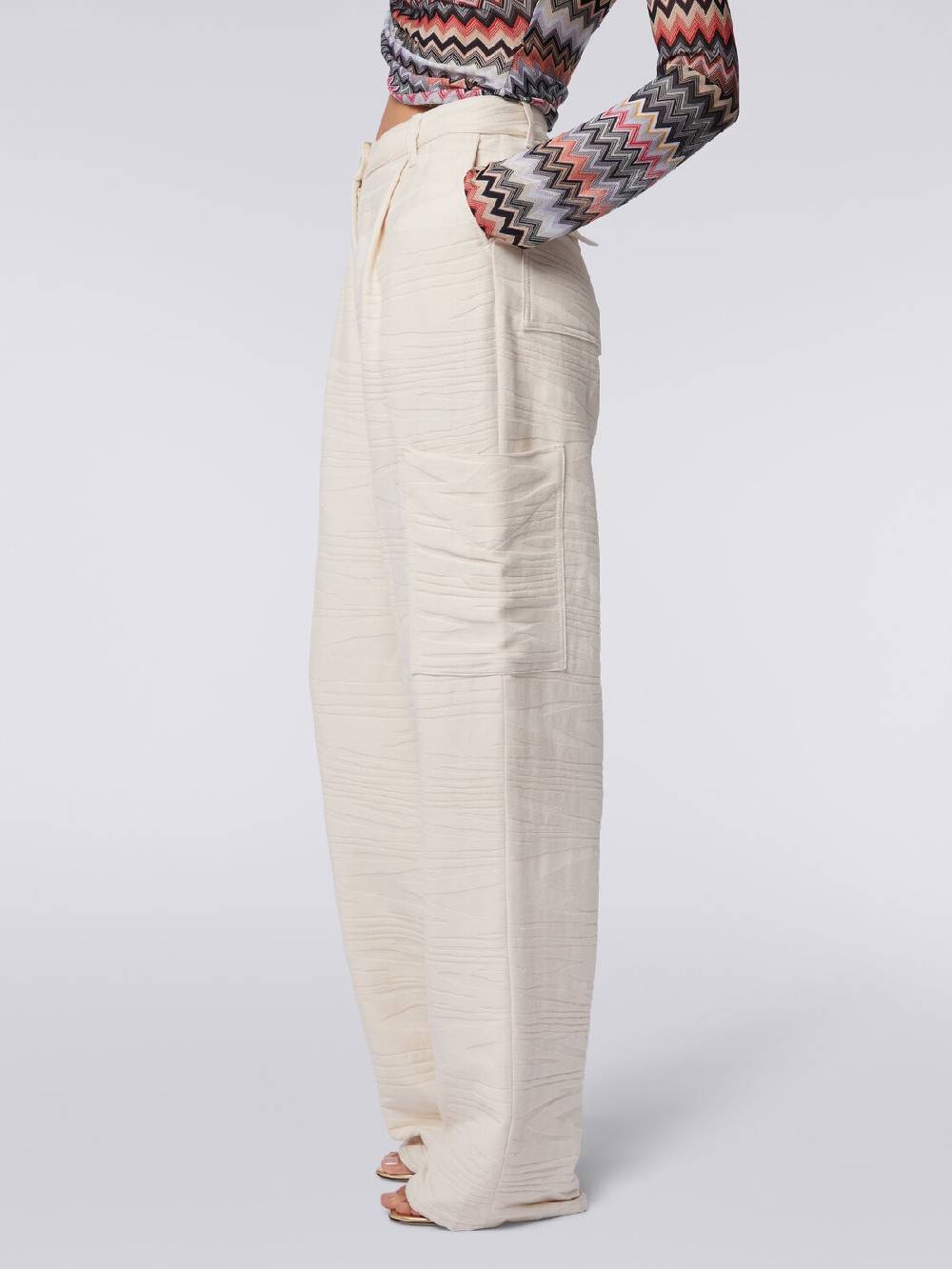 Missoni Cargo pants in cotone fiammato 2025
