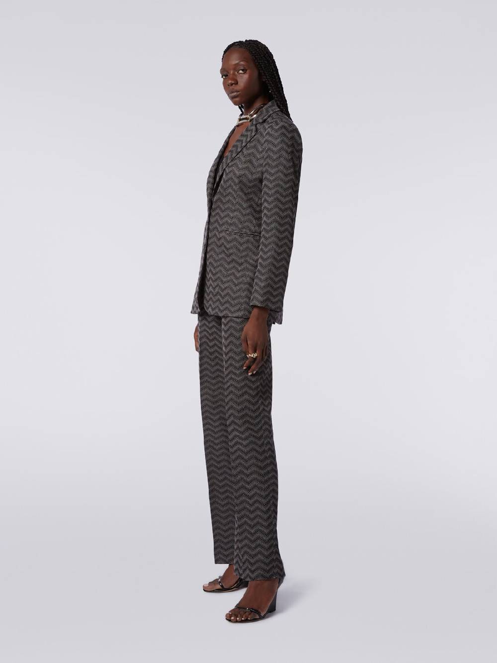 Missoni Pantaloni dritti in cotone chevron Promozione