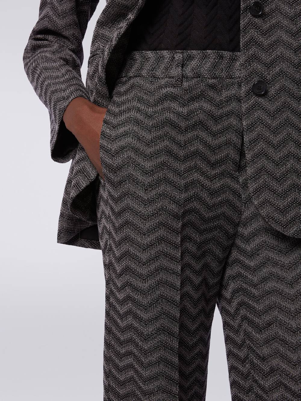 Missoni Pantaloni dritti in cotone chevron Promozione
