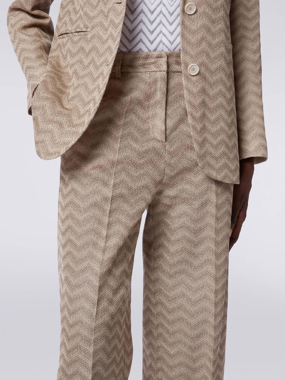Missoni Pantaloni dritti in cotone chevron Spedizione Gratuita