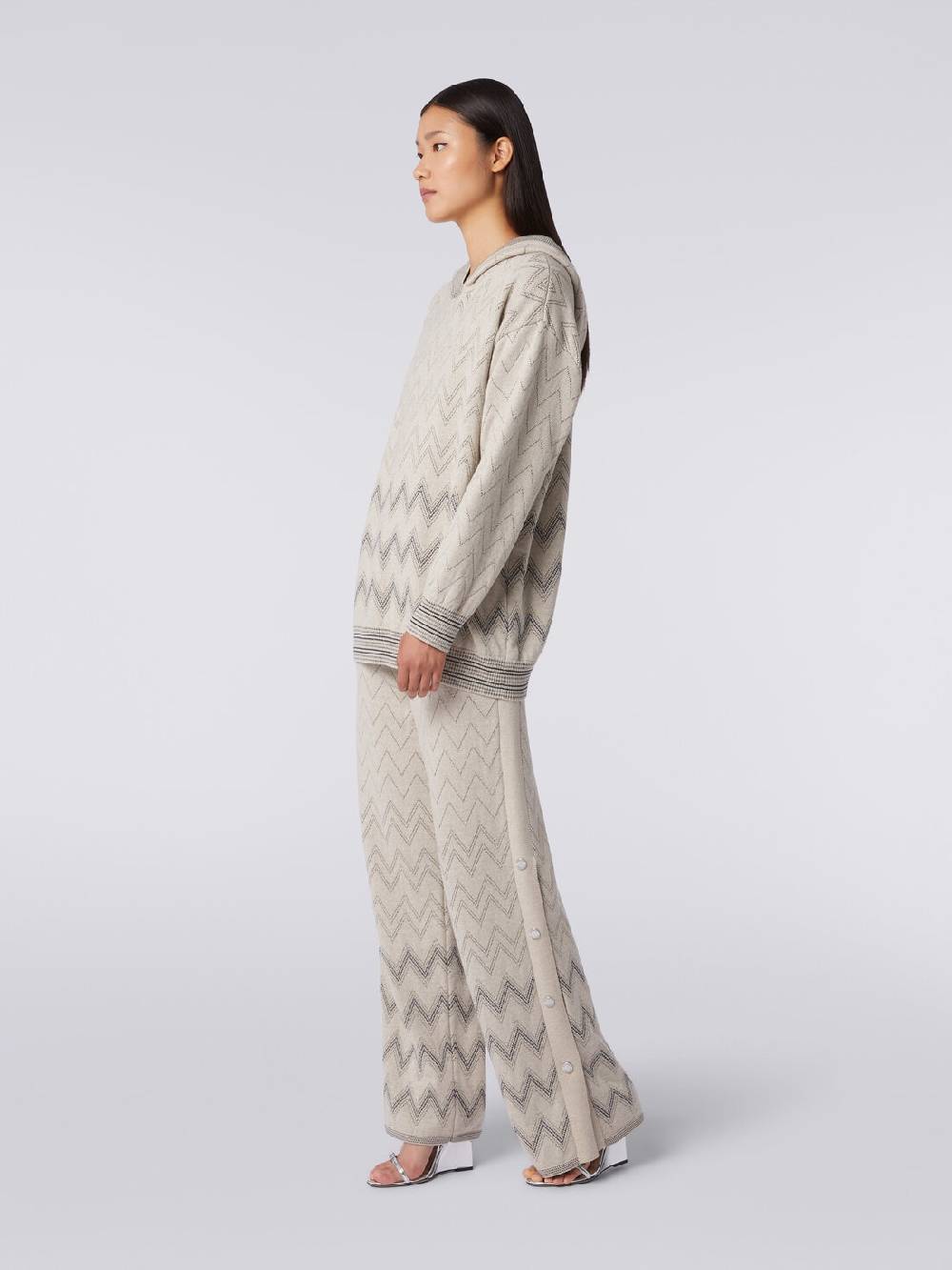 Missoni Joggers in lana e viscosa zig zag con lurex Qualità Garantita