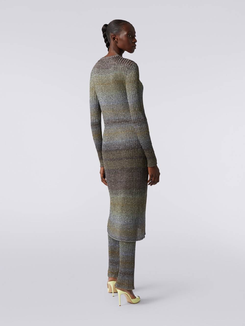 Missoni Cardigan lungo in viscosa a costine con lurex Promozione Limitata